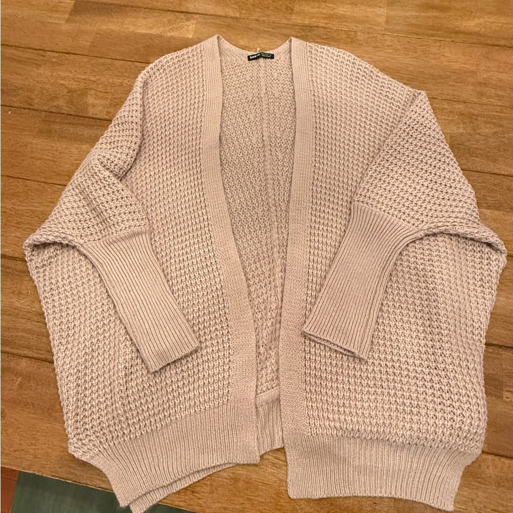 SHEIN Dusty Rose/ Purple Open-Front Cardigan